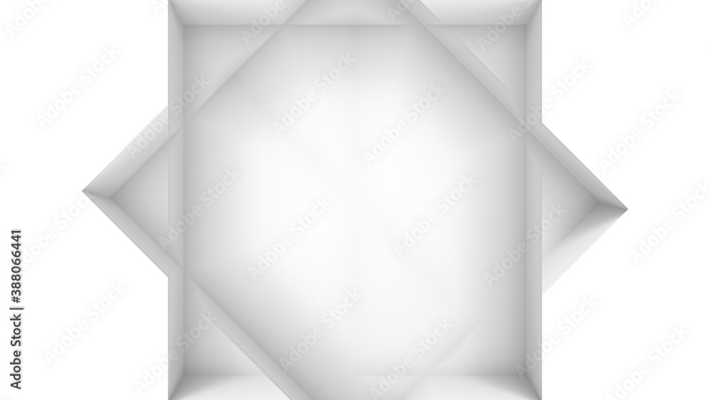 Aufkleber 3d rendering. modern minimal grid square corner design wall background.