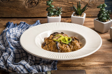 Stuffed cabbage with meat and rice.