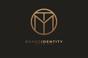 Abstract initial letter M and T logo, usable for branding and business logos, Flat Logo Design Template, vector illustration