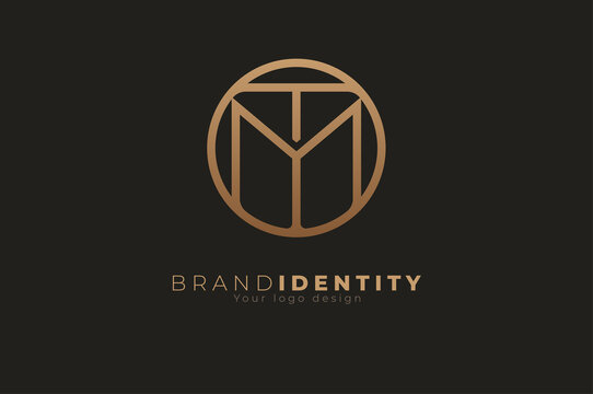Abstract initial letter M and T logo, usable for branding and business logos, Flat Logo Design Template, vector illustration
