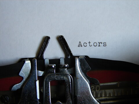 the word "actors" typed on a typewriter, close up