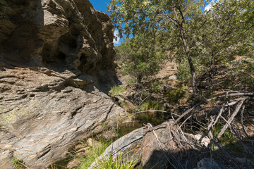 Ravine going through a rocky area in Sierra Nevada