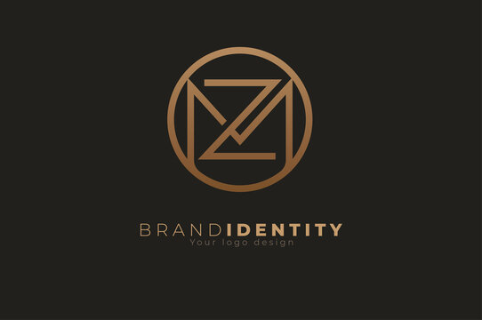 Abstract initial letter M and Z logo, usable for branding and business logos, Flat Logo Design Template, vector illustration