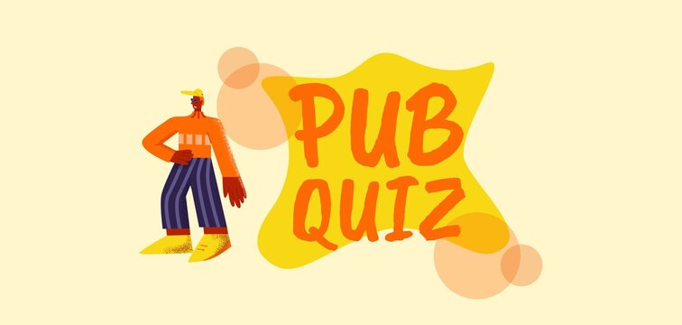 Pab quiz poster. Competition with modern marketing advertising entertainment to attract visitors intellectual games and pleasant pastime with friends information vector quests for everyone.