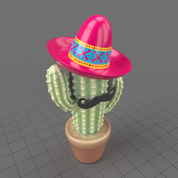 Decorative stylized cactus