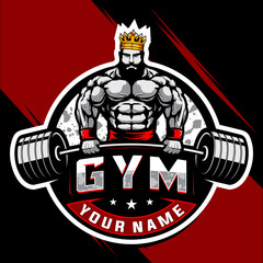King bodybuilding and gym logo