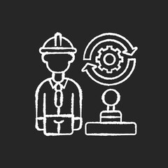 Transportation and logistics chalk white icon on black background. Shipping. Delivery. Warehouse. Goods packaging. Truck freight. Service quality. Isolated vector chalkboard illustration