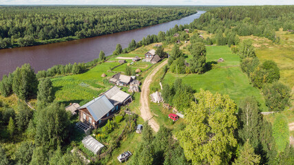 Russian village from above drone