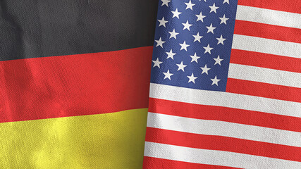 Obraz premium United States and Germany two flags textile cloth 3D rendering