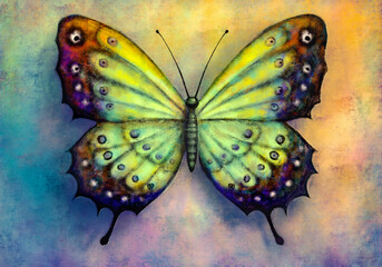 abstract painting butterfly - 388073252