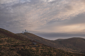 Izaña observatory at the top of the mountain in Tenerife.
