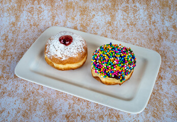 Fresh donuts for Hanukkah celebration.