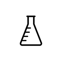 Empty erlenmeyer flask line icon. Clipart image isolated on white background.