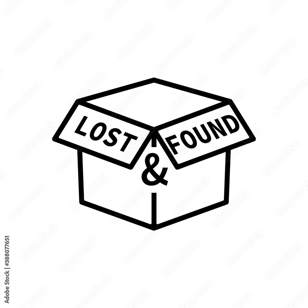 Wall mural lost and found line icon. clipart image isolated on white background.