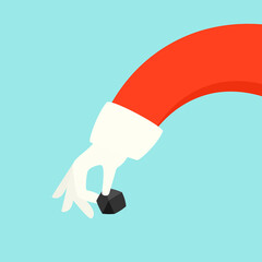 Santa with coal illustration. Clipart image.