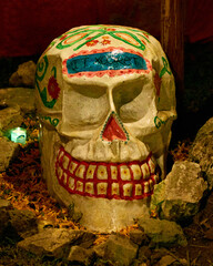 details from the celebrations of dia de muertos in xcaret, mexico