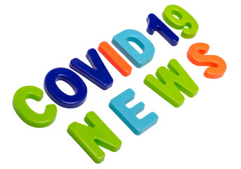 Text COVID-19 NEWS on a white background.