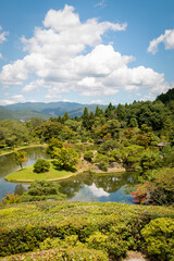 Fototapeta na wymiar Scenic Pond at the Ancient Shugakuin Imperial Villa