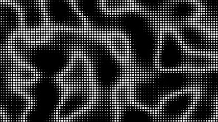 Electric neon waves filling the ether. Shimmering acid dots forming a pattern of smooth lines, bumps and depressions