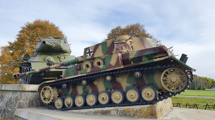 Fototapeta premium Soviet and german tank from 2nd world war