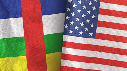 Obraz premium United States and Central African Republic two flags textile cloth 3D rendering