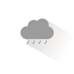 Soft rain and cloud. Isolated color icon. Weather vector illustration