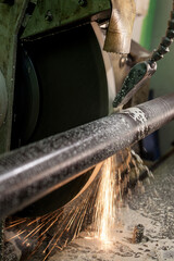 Professional works, the milling process for metal parts, metal machinery in large industrial plants-image