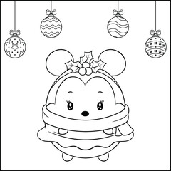 merry Christmas cute drawing cartoon sketch for winter season