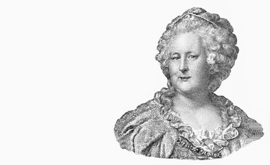 Empress Catherine the Second. Portrait from Transnistria 500 Roubles 2004 Banknotes.
