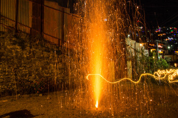 A Fireworks display during Diwali