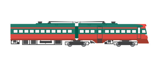Heavy locomotive with a power and strength diesel engine a vector illustration © sabelskaya