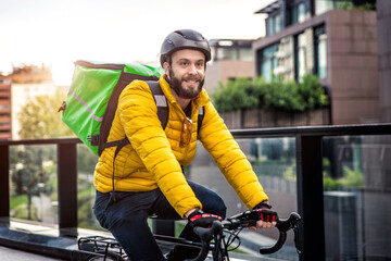 Food delivery rider on his bicycle.