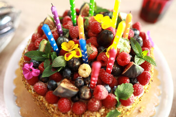Birthday cake with berries