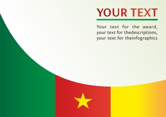Flag of Cameroon, template for the award, an official document with the flag and symbol of Republic of Cameroon