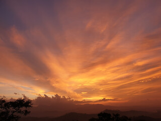 evening view from Pettigala and bambaragala  also known as Pethiyagala, is a hiking area situated in Teldeniya in the Kandy, Sri Lanka Surrounded by the Victoria reservoir and Knuckles mountain range