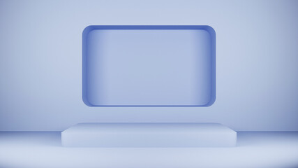 rectangle with rounded corners in the wall and pedestal