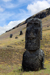 Moai (statues) in East Island (Rapa Nui), South East Polynesia, Chile. 