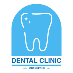 Dental clinic logo.Isolated on a white background.Healthy tooth.