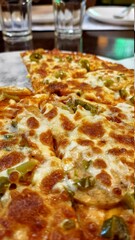 A single slice removed pizza