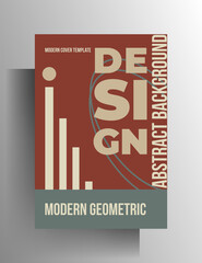 Geometric design cover template for book, booklet, catalog, poster. Vector color illustration.