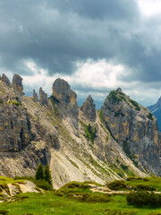 The road to Tre Cime di Lavaredo, Dolomites, at summer