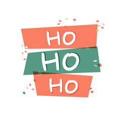 Ho Ho Ho vector lettering hand drawn typography card. Simple Christmas poster.