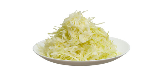 chopped cabbage on a plate isolate