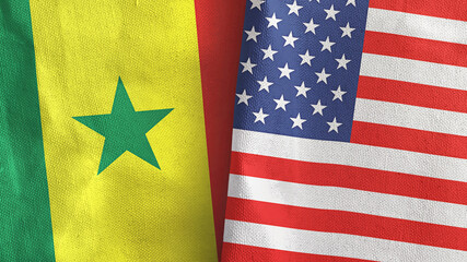 Obraz premium United States and Senegal two flags textile cloth 3D rendering