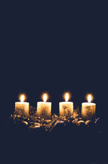 advent concept with burning candles
