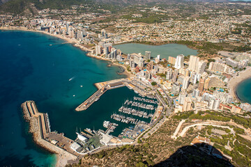 Landscape of the city of Calpe, with views of the sports port and the city.