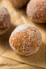 Homemade Fried Cake Donut Holes with Sugar