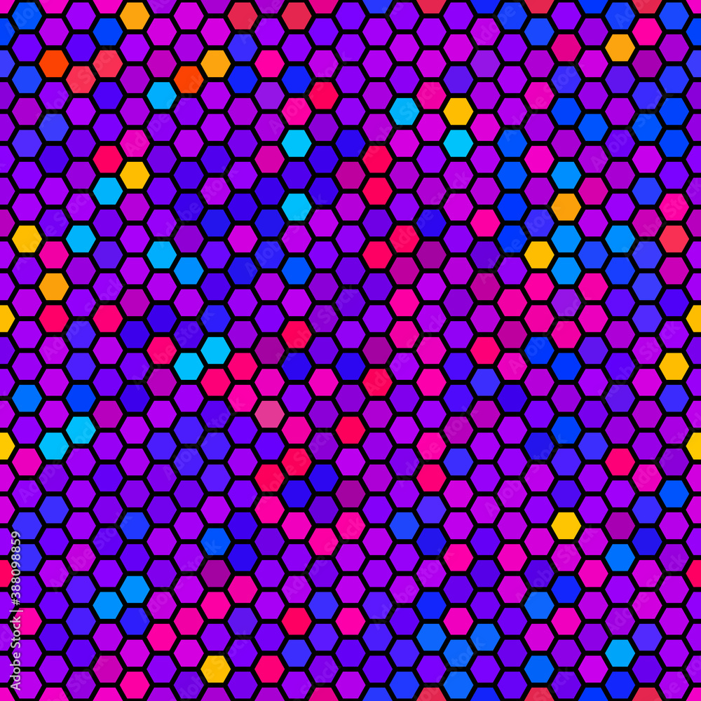 Aufkleber abstract seamless pattern with texture of hexagons. bright and juicy shades of color.