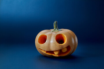Halloween pumpkin on a blue background