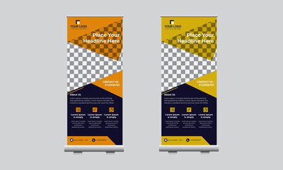 creative Roll up brochure flyer banner design template vector, abstract , modern & new x-banner